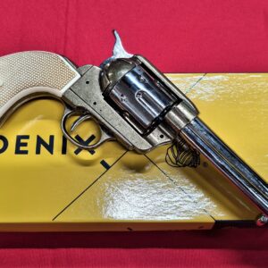 DENIX REPLICA GUN 1873 COLT PEACE MAKER REVOLVER PISTOL NICKEL BRASS AND EAGLE GRIP