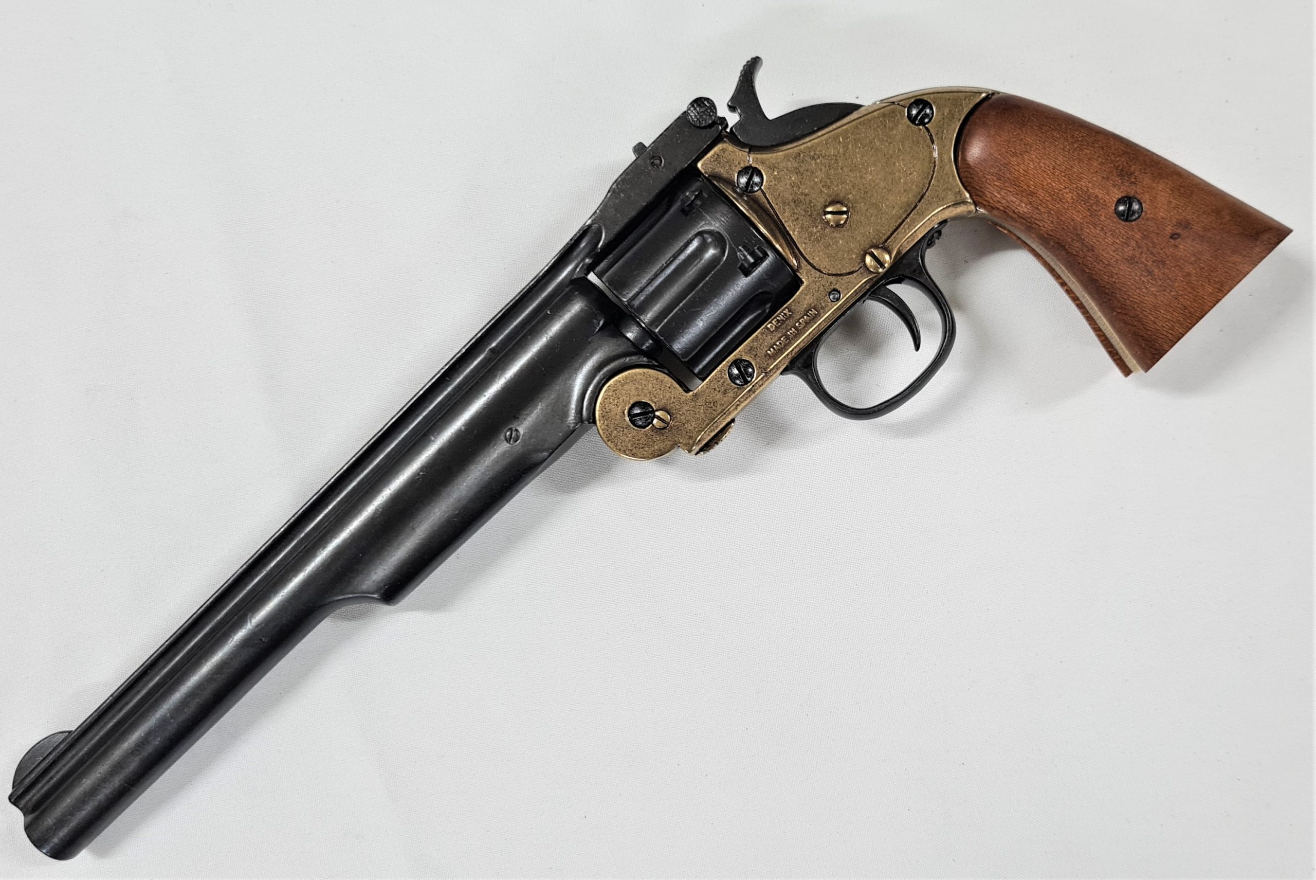 Denix M1869 Schofield Single Action Western Replica Revolver Brass and Black 1008L