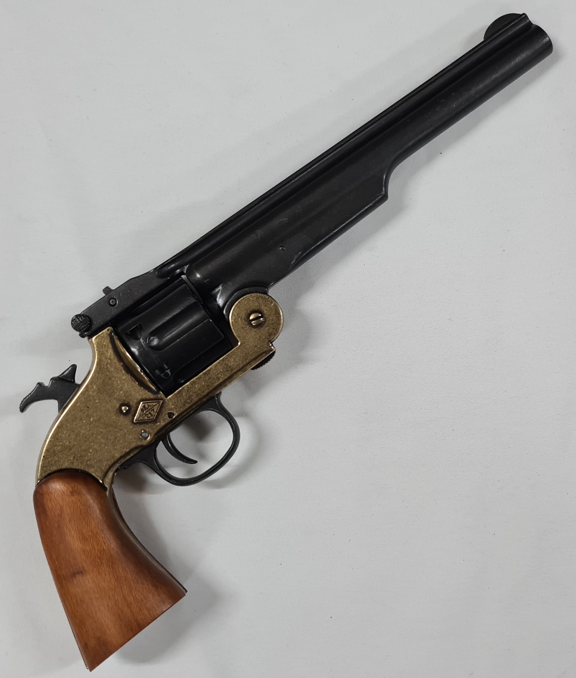 Denix M1869 Schofield Single Action Western Replica Revolver Brass and Black 1008L - Image 2