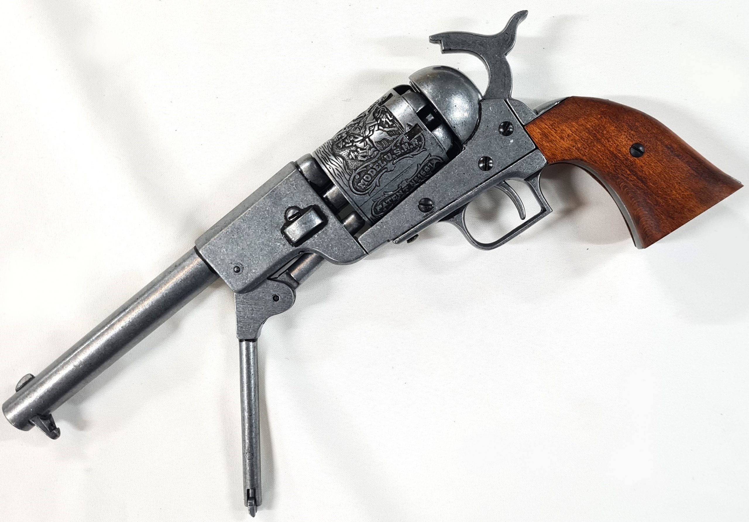 REPLICA DENIX .36 .45 CIVIL WAR 1848 DRAGOON ARMY COLT REVOLVER ETCHED BALL N CAP PISTOL TEXAS RANGERS - Image 4