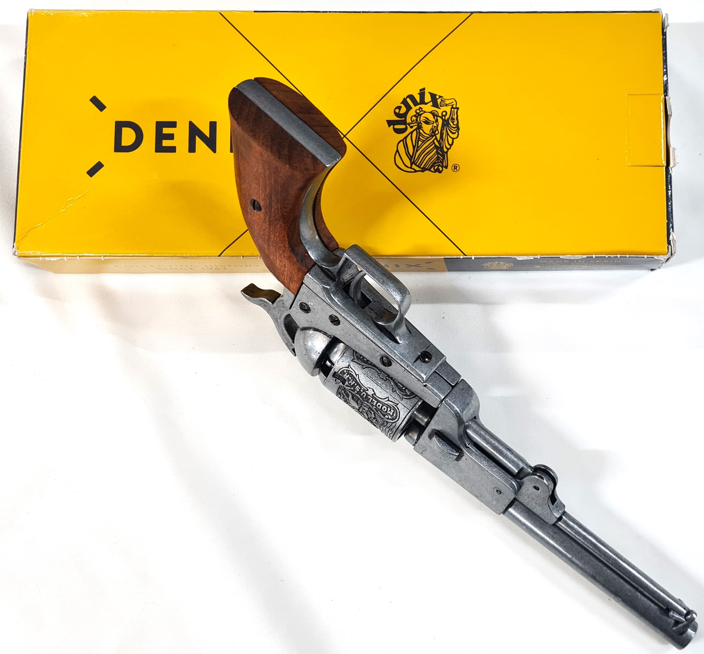 REPLICA DENIX .36 .45 CIVIL WAR 1848 DRAGOON ARMY COLT REVOLVER ETCHED BALL N CAP PISTOL TEXAS RANGERS - Image 5