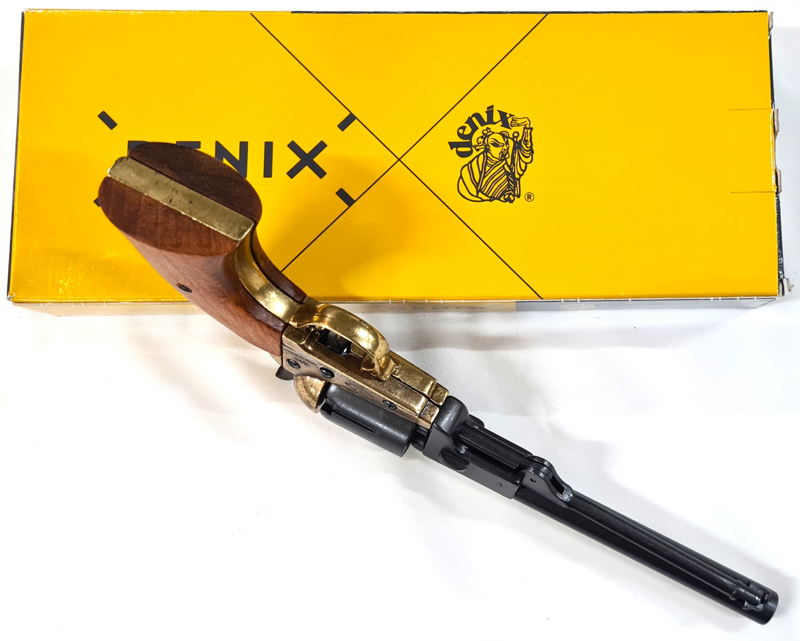 REPLICA DENIX .36 .45 CIVIL WAR 1860 ARMY COLT REVOLVER CIVIL WAR BALL N CAP PISTOL BRASS & BLUED - Image 2