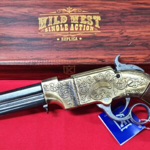1854 WESTERN LEVER ACTION REPEATER VOLCANIC PISTOL IN ANTIQUE BRONZE FINISH WITH FAUX WOOD GRIPS - REPLICA KOLSER GUN. 8749 L