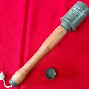 REPLICA WW2 GERMAN STICK GRENADE POTATO MASHER WITH SCREW BASE & PULL TAG