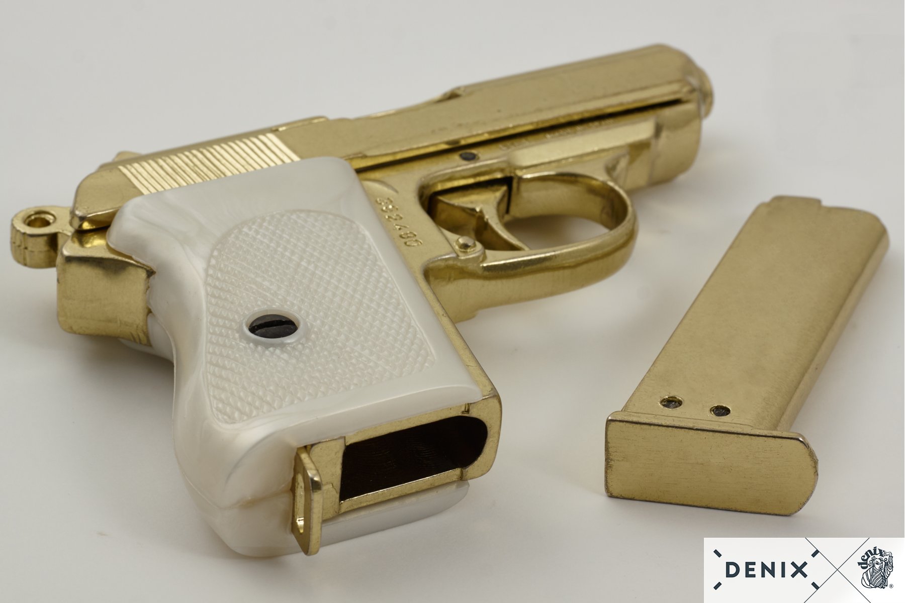 DENIX REPLICA GUN WALTHER PPK JAMES BOND STYLE PISTOL GOLD - 5277 - Image 6