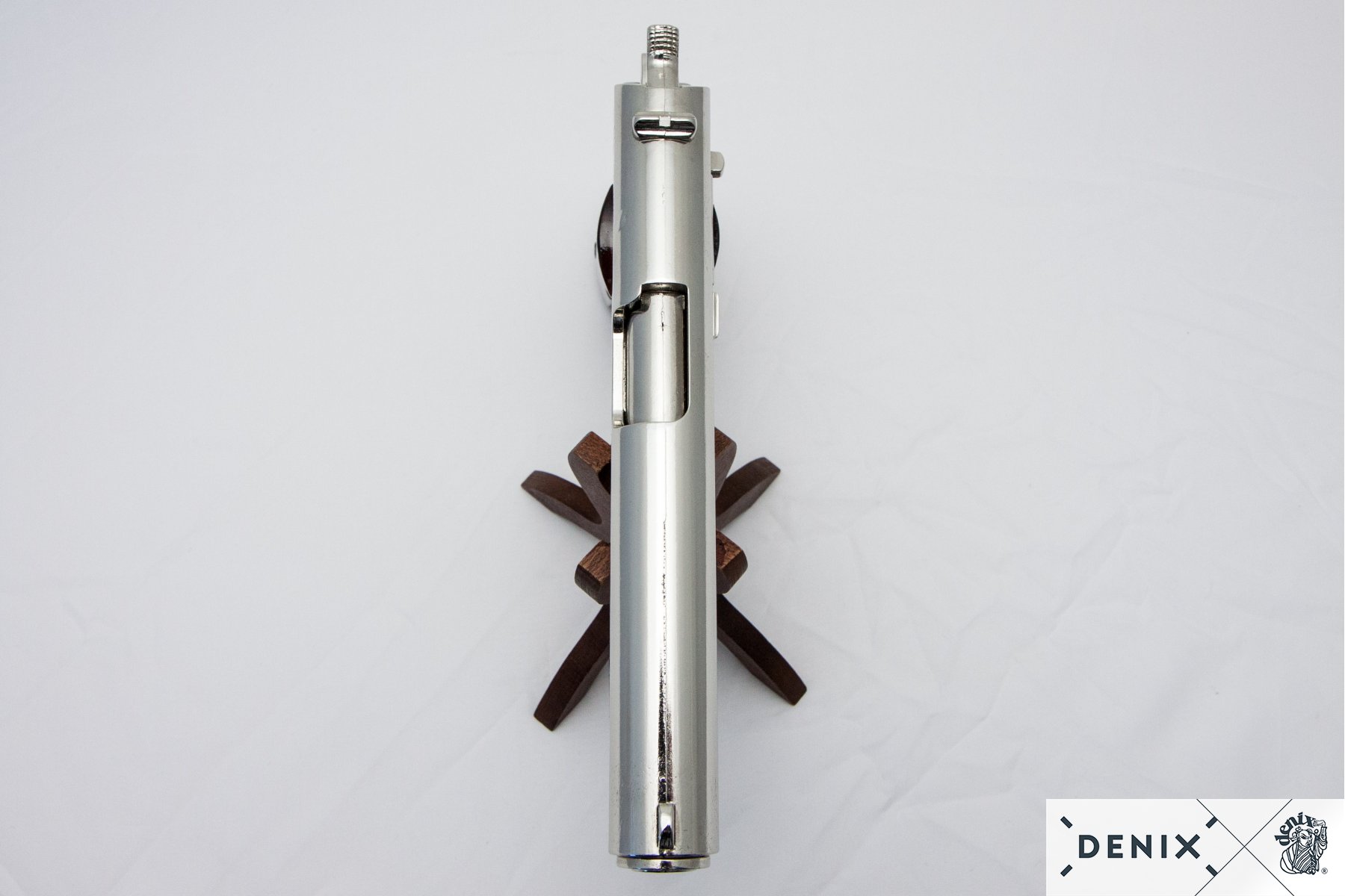 REPLICA M1911 US COLT HAND GUN PISTOL DENIX – NICKEL STRIP DOWN TYPE WOODEN GRIPS - 6312 - Image 3