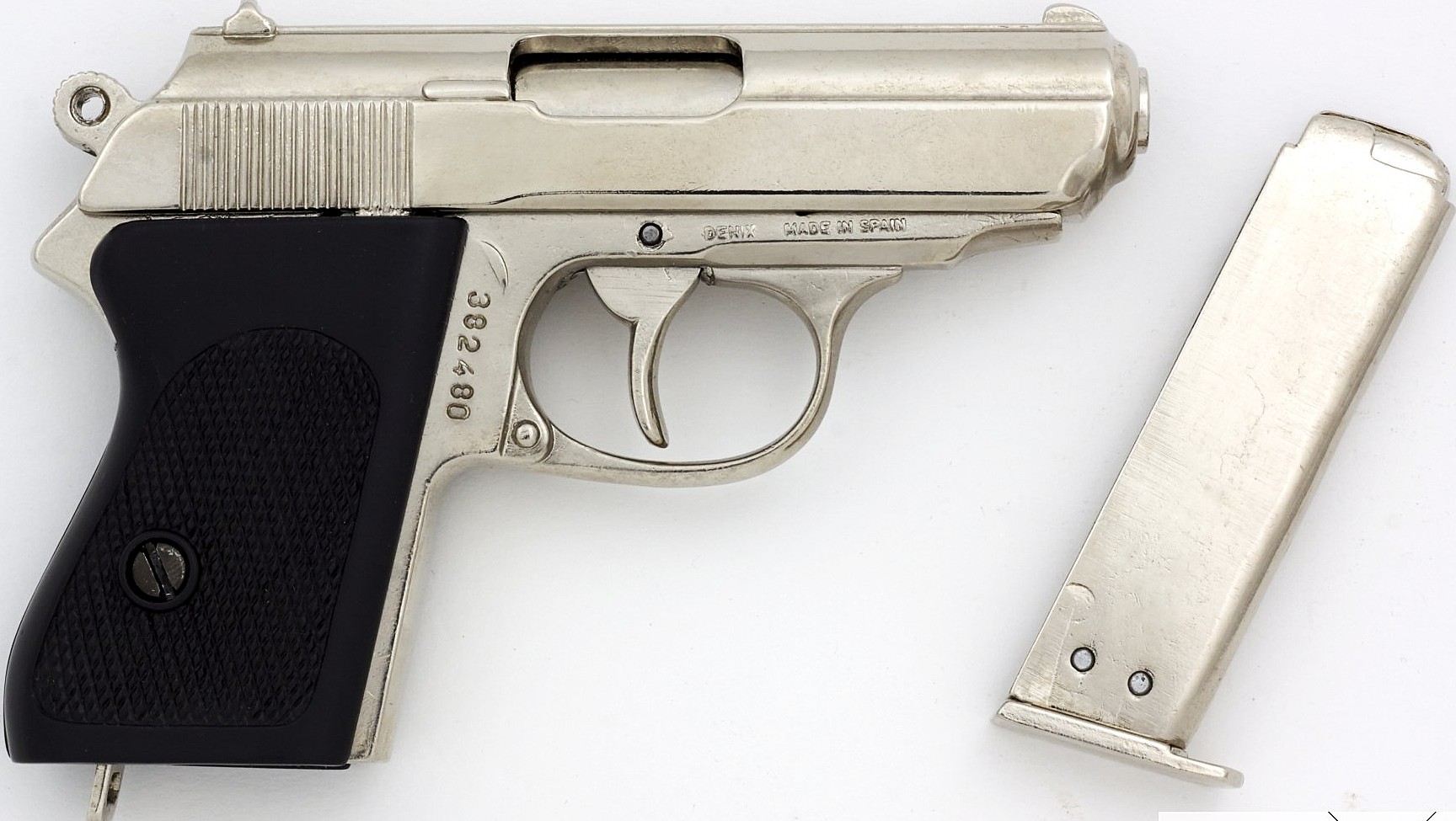 DENIX REPLICA GUN WALTHER PPK JAMES BOND STYLE PISTOL NICKEL - 1277/NQ - Image 3