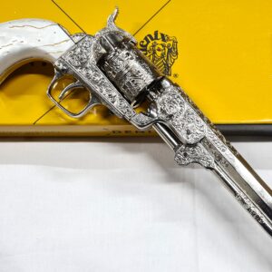 REPLICA DENIX .45 CIVIL WAR 1851 NAVY SILVER COLT REVOLVER ENGRAVED PISTOL 6040
