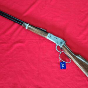 REPLICA WINCHESTER LONG RANGE 1892 RIFLE BY KOLSER - SILVER FINISH WITH FAUX WOOD HANDLE & STOCK - 1060-1PX