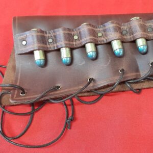 Western Leather Winchester stock cartridge holder with 6 replica shells by Kolser - Tanned leather - 1044