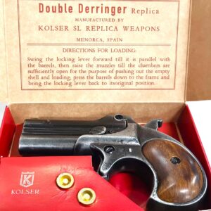 KOLSER PERCUSSION CAP PISTOL DERRINGER HANDGUN - GREY WITH FAUX WOOD GRIP - 8752