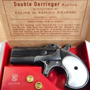 KOLSER PERCUSSION CAP PISTOL DERRINGER HANDGUN - GREY WITH PEARL GRIP - 8752-PE