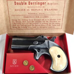 KOLSER PERCUSSION CAP PISTOL DERRINGER HANDGUN - GREY WITH BONE STYLE GRIP - 8752-M