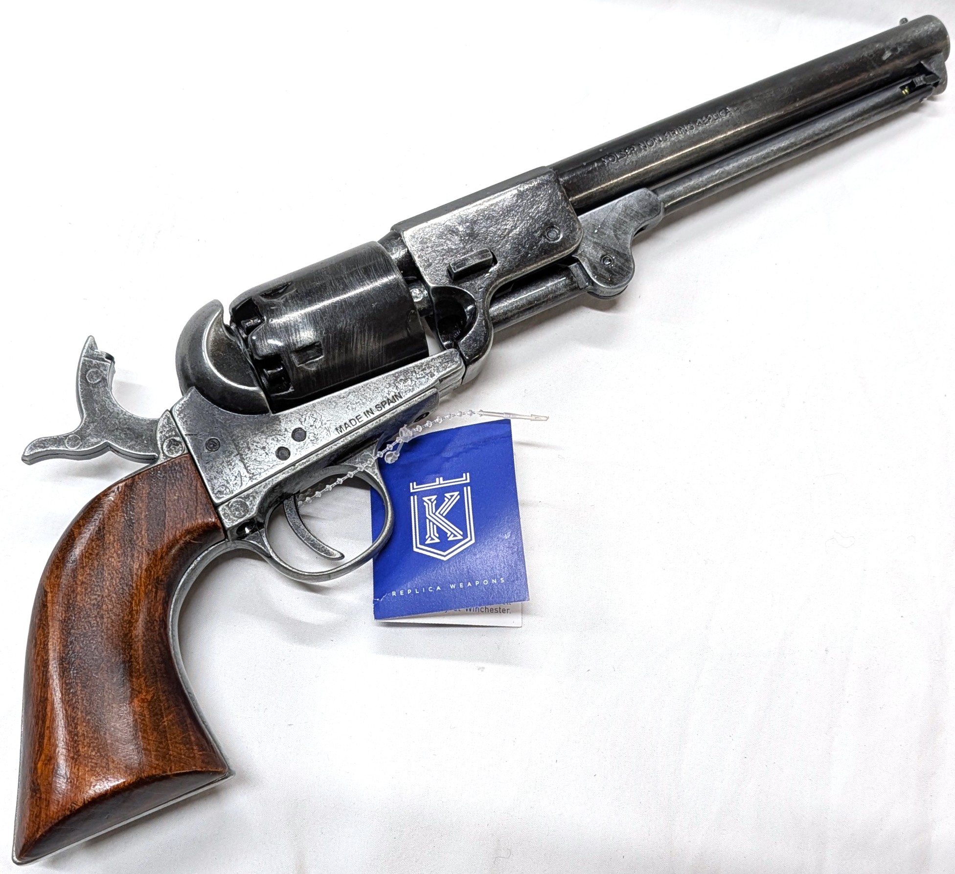 US Western Confederate 1862 Colt Navy revolver .36 pistol in polished grey metal with gift box by Kolser 8750-W - Image 6