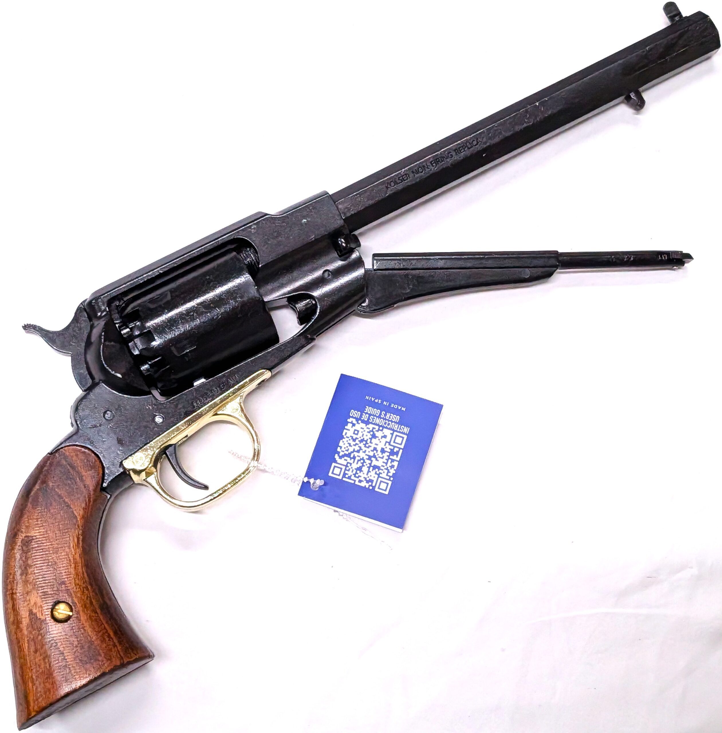 Western Single Action 1858 Remington Revolver pistol with wooden handle by Kolser 8753-W - Image 4