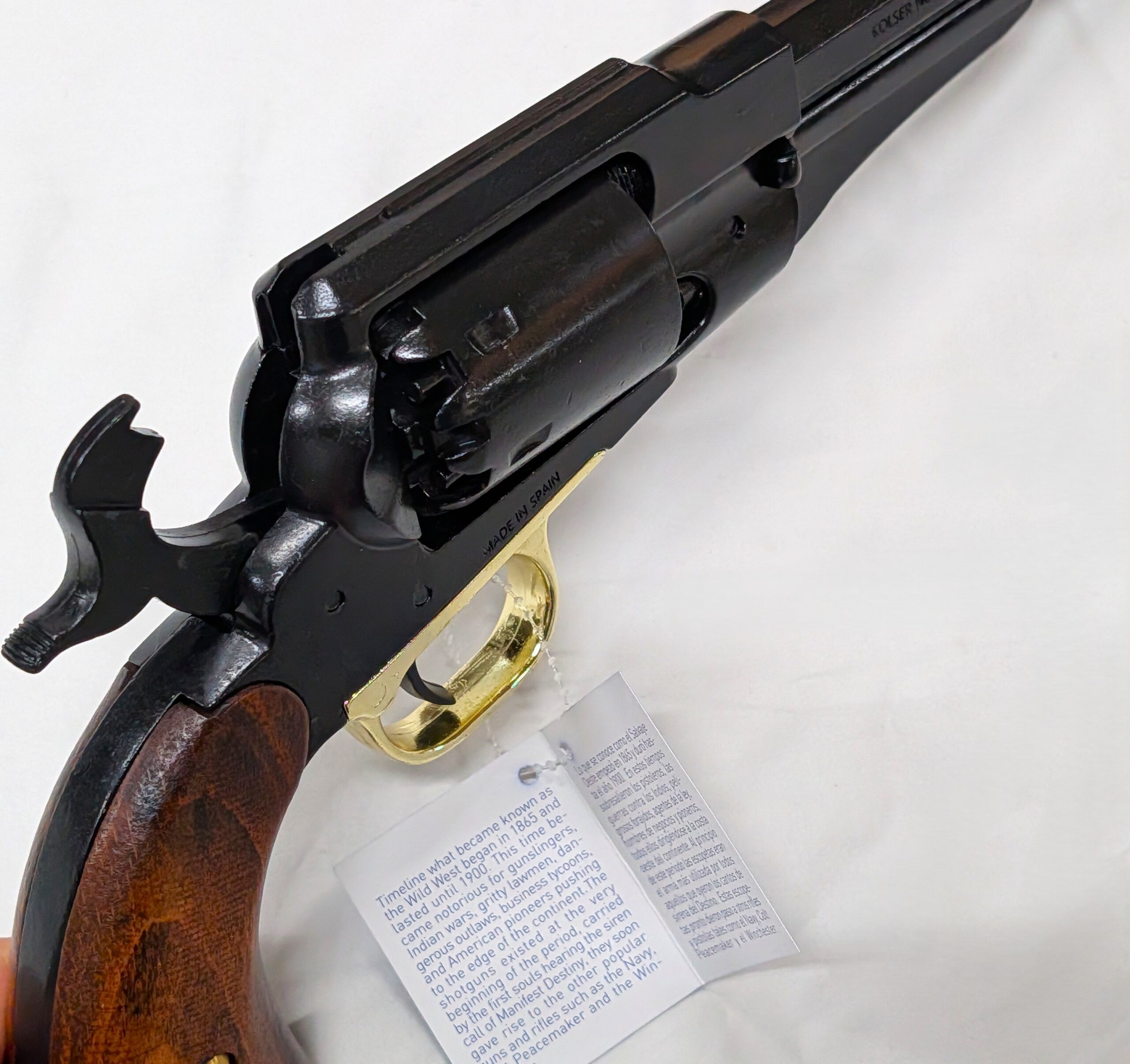 Western Single Action 1858 Remington Revolver pistol with wooden handle by Kolser 8753-W - Image 5
