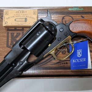 Western Single Action 1858 Converted Remington Revolver pistol with 6 cap gun bullet rounds by Kolser 8754-W