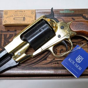 Western Single Action 1858 Converted Remington Revolver pistol with 6 cap gun bullet rounds by Kolser 8754-WL