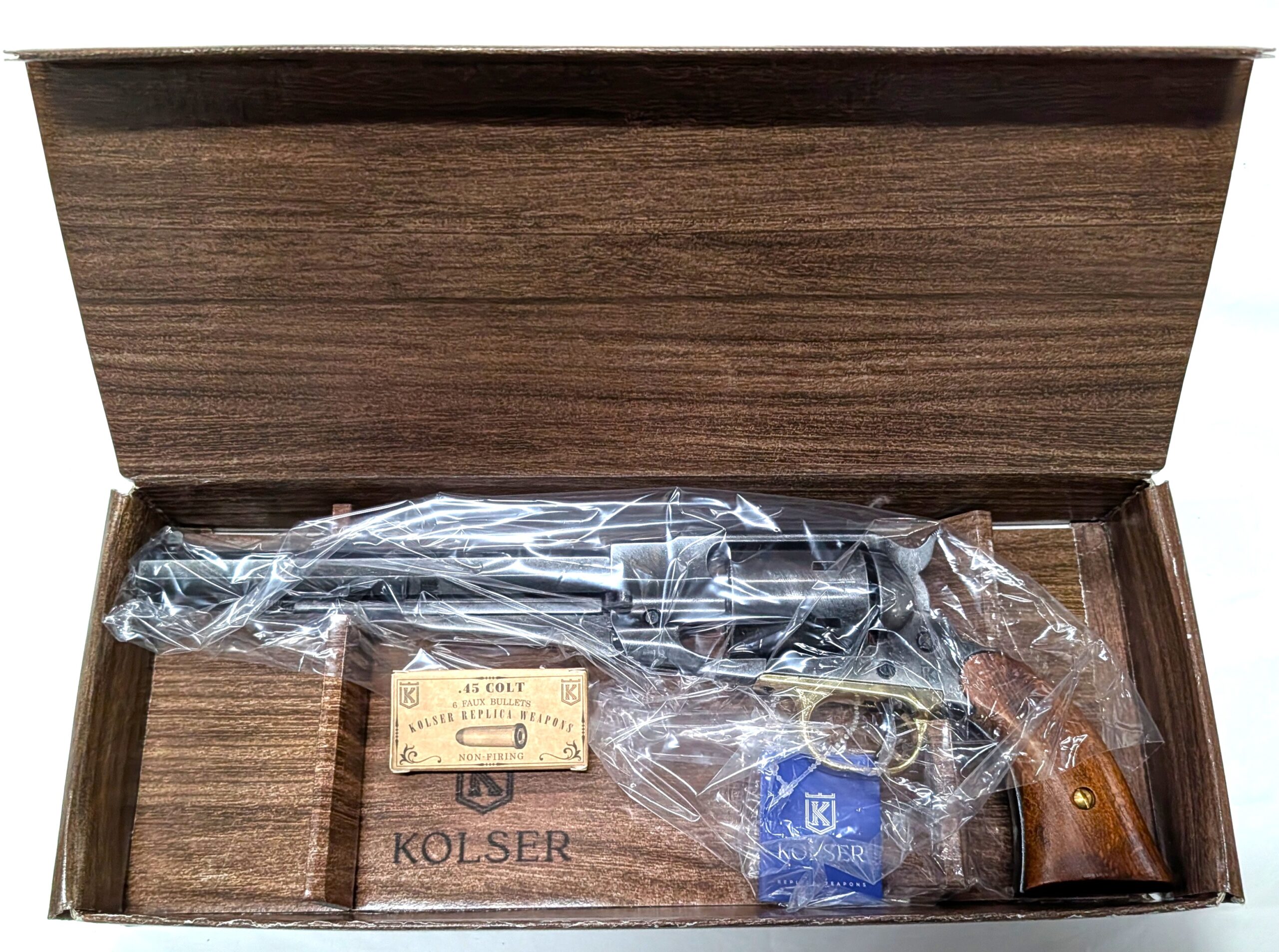 Western Single Action 1858 Converted Remington Revolver pistol with 6 cap gun bullet rounds by Kolser 8754-WO - Image 2