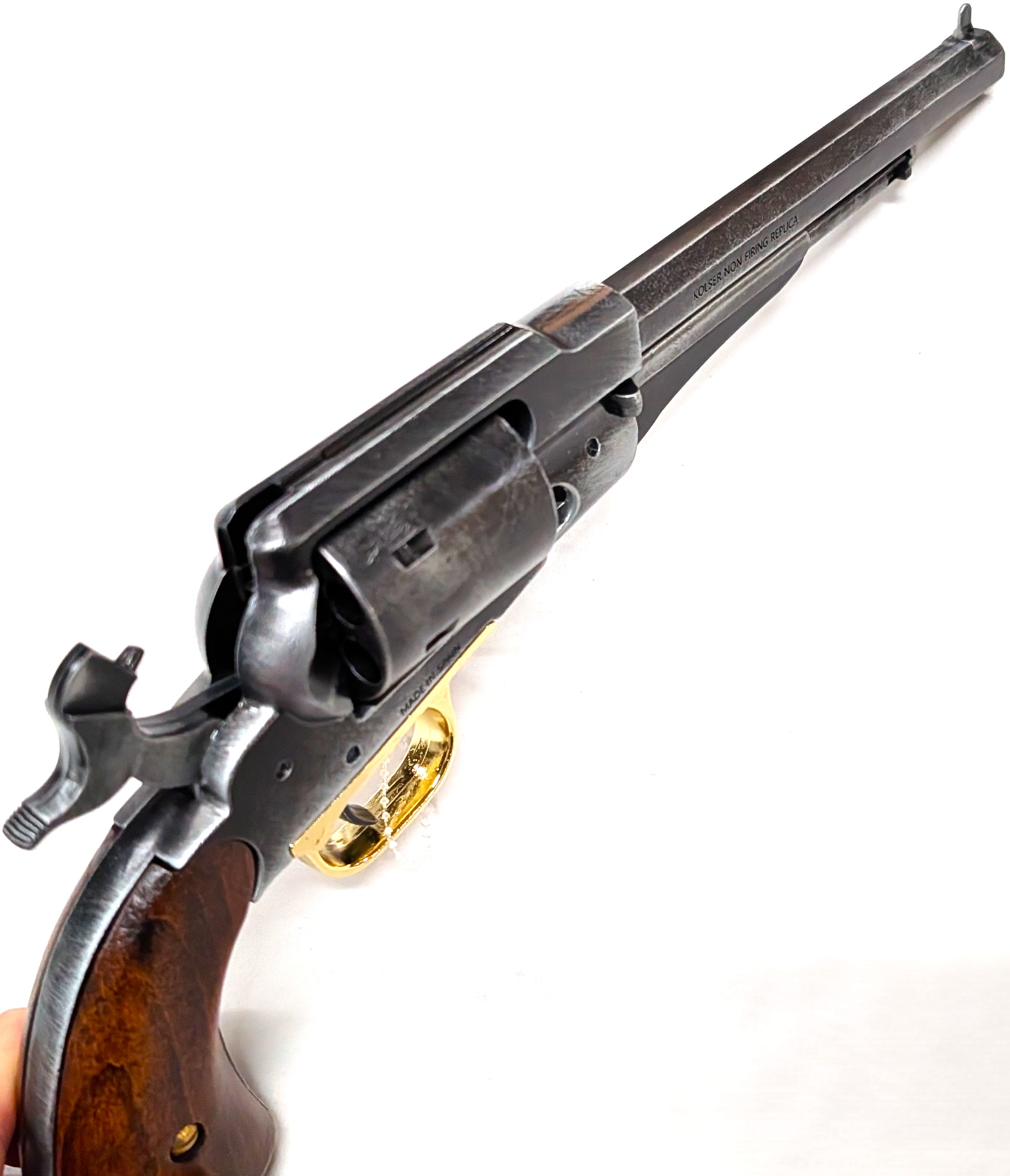 Western Single Action 1858 Converted Remington Revolver pistol with 6 cap gun bullet rounds by Kolser 8754-WO - Image 6