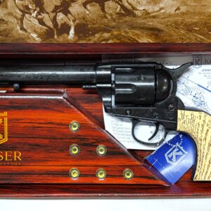Kolser Western Single Action Army Revolver Colt 45 with 6 cap gun bullet rounds and gift box - 31cm Black with faux ivory handle - 1064-1M